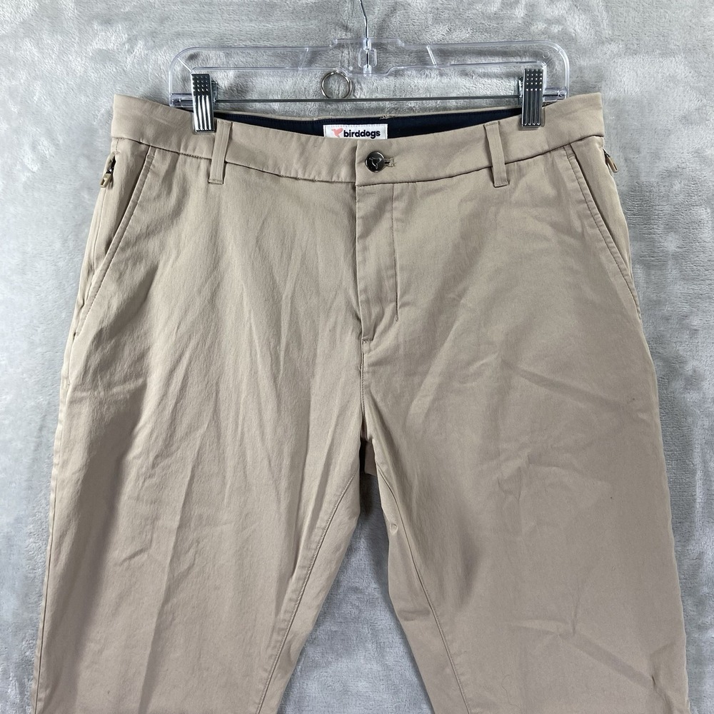 Birddogs Pants men's 34x31 Performance Chino Classic Tapered Stretch Minimal Tan - Picture 2 of 13